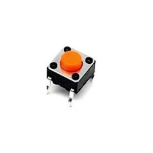 Push Button Microswitch 4 Pinos Laranja (Protoboard)