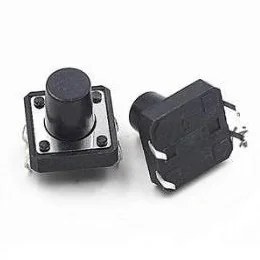 Push Button 12x12x8mm Preto (Protoboard)