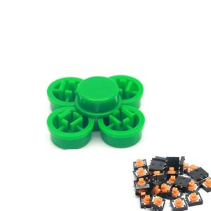 Tampa Redonda para Push Button — Verde