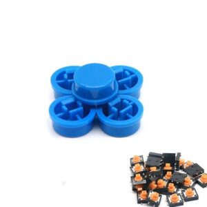 Tampa Redonda para Push Button — Azul