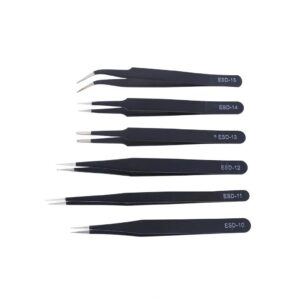 Pinças ESD Antiestáticas de Aço Inox para SMD