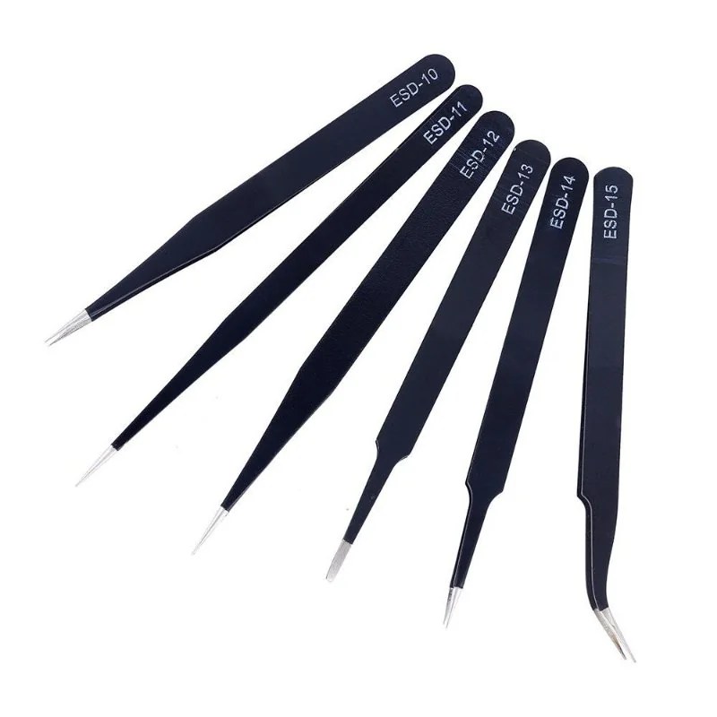 Pinças ESD Antiestáticas de Aço Inox para SMD - Imagem 2