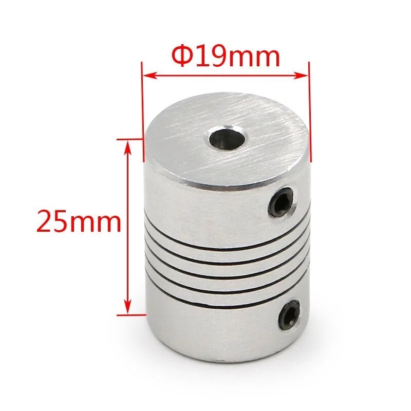 Acoplamento Flexível 5x5mm para Motor de Passo (CNC/3D) Al - Imagem 3