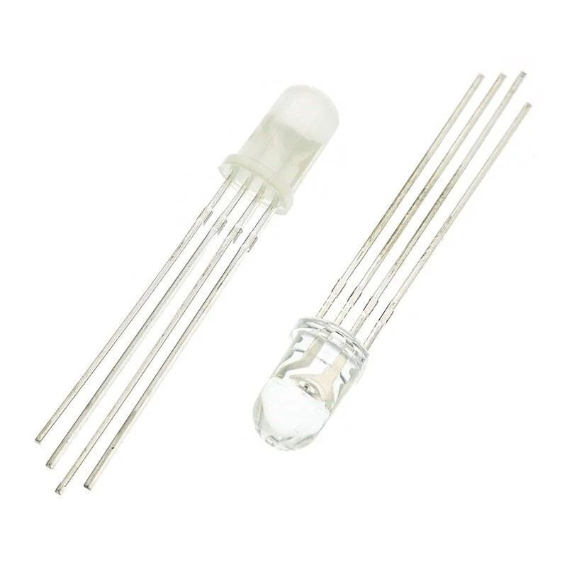 LED RGB 5mm Cátodo Comum Alto Brilho — Kit 10 Unidades
