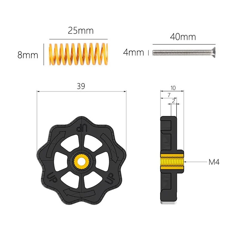 Kit Nivelador Manual para Mesa Aquecida de Impressora 3D - Imagem 3