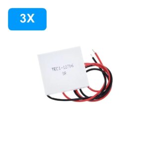 Kit 3 Pastilhas Peltier Termoelétrica 12V 40x40mm TEC1-12706